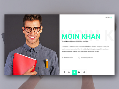 Material Design Vcard android daily design google material paper personal portfolio ui ux vcard web