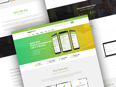 VoIP Company Website clean corporate minimal template ui uiux ux voip web