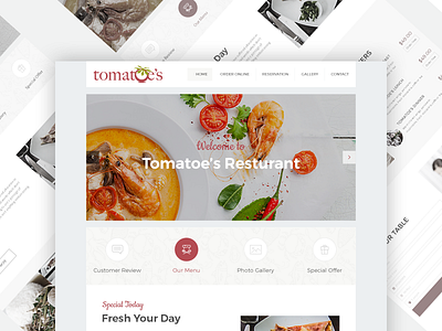 Minimal Restaurant Template chef food psd responsive restaurant template ui ux