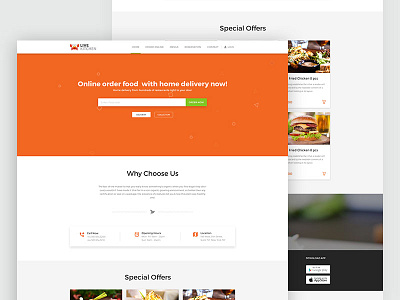Live Kitchen Restaurant Homepage app clean design diner food free landing page ui ux web website