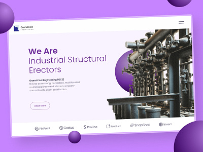 GrandCool Website - Header and Home page branding design header industrial machinery industries landing page manpower minimal minimalistic startup trending ui uiux ux uxui web design website