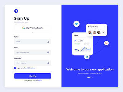 Sign In & Sign Up Exploration by Somnath Awere for Hybreed on Dribbble