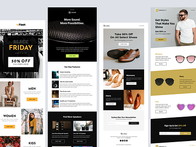 Emailer Design Template for MakeStories! 🤩 black branding ecommerce emailer email template emailer emailer design fashion fashion emailer graphic design template design ui design uiux white yellow