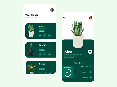 Plant care app UI app design ui ux