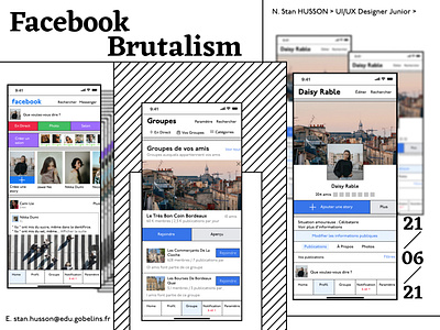 If facebook was in Brutalism 2021 design mobiledesign