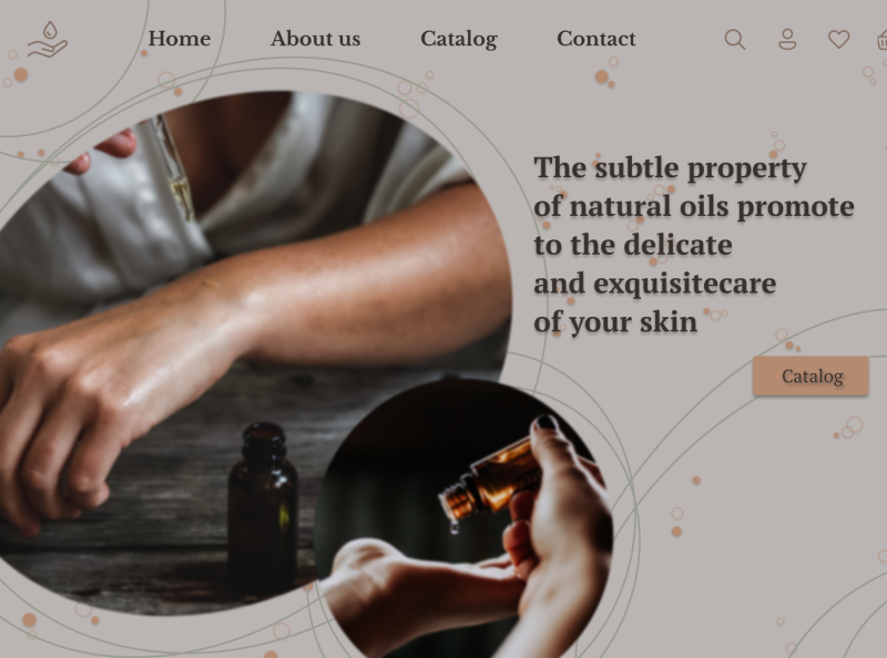 Concept of main page website of body oil online store by Anastasia ...