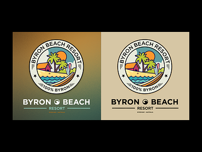 Byron Beach Resort Logo australia beach byron bay holiday logo resort sea surf