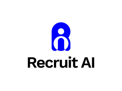 Recruit Ai Logo ai blue contemporary flat hr logo recuiting spotlight timeless user