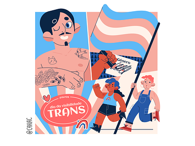 Trans Day of Visibility character design design flat illustration illustration illustrator lgbtq queer trans vector