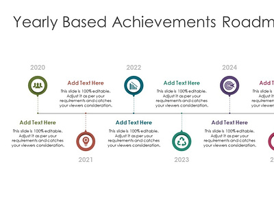 Yearly Based Achievements PowerPoint Roadmap