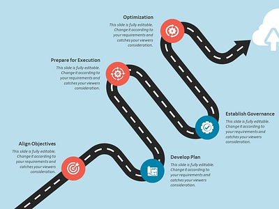 5 steps cloud roadmap PowerPoint template