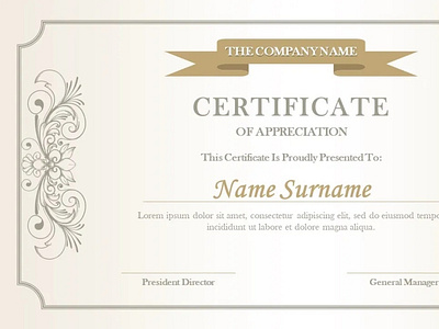 template certificate of appreciation