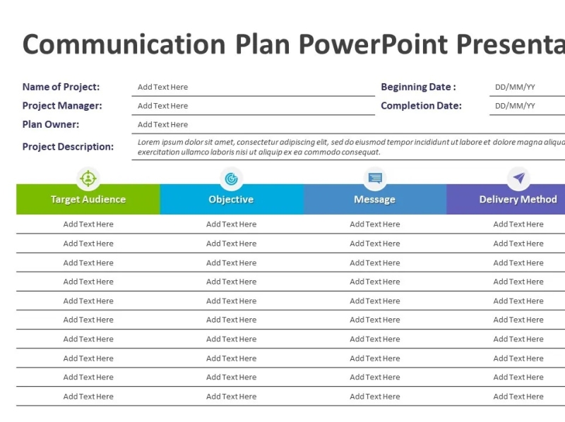 Communication Plan PowerPoint Template By Kridha Graphics On Dribbble