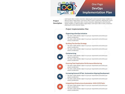 One Page DevOps Implementation Plan PowerPoint Template