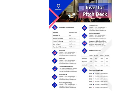 One Page Investors Pitch Deck PowerPoint Presentation