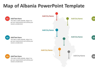 Map of Albania PowerPoint Template