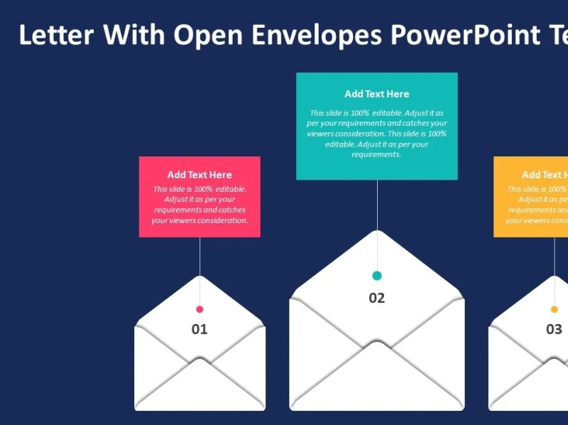 Letter With Open Envelopes PowerPoint Template by Kridha Graphics on