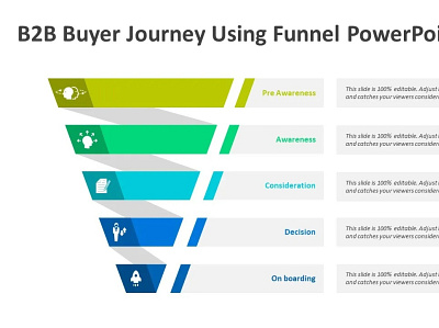 B2B Buyer Journey Using Funnel PowerPoint Template b2b lead generation creative powerpoint templates design powerpoint design powerpoint presentation powerpoint presentation slides powerpoint templates presentation design presentation template