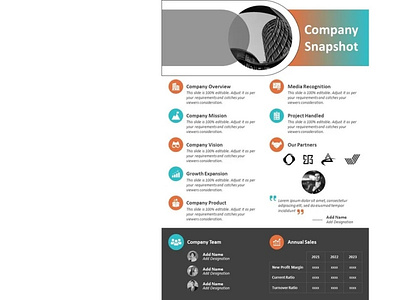 One Page Company Snapshot Presentation Template