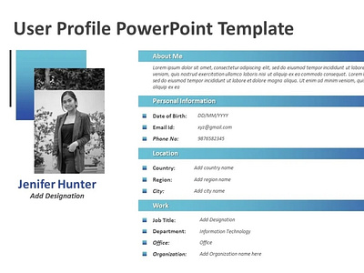 User Profile PowerPoint Template by Lisa Martin on Dribbble