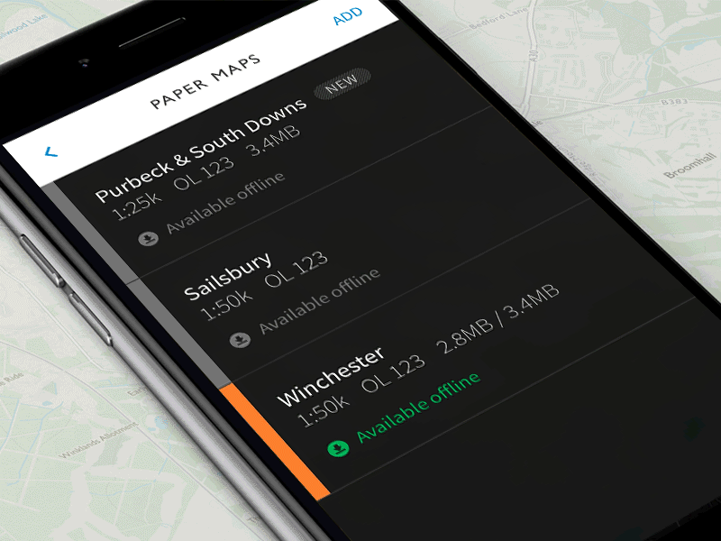 OS Maps - Map download interaction animation animation download interaction map mobile progress prototype