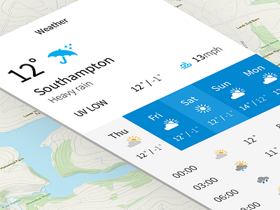 OS Maps - Weather panel design interaction mapping maps table ui weather web