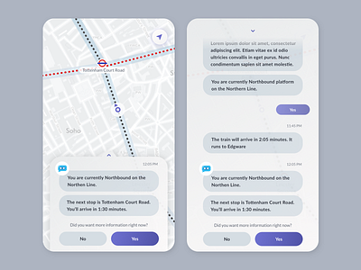 London Underground Navigation App chat chatbot london map mobile navigation tube underground ux