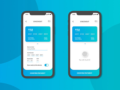 Credit Card Checkout UI adobexd card checkout dailyui hifidelity iphone ui userexperience userinterface ux