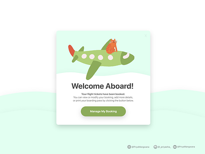 Booking Confirmation - Pop Up / Overlay adobexd cats confirmation dailyui dailyuichallenge illustration overlay popup ui userexperience userinterface ux webdesign website
