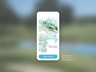 Location Tracker for Golf adobexd app appscreen dailyui golf gps location location pin location tracker ui userexperience userinterface ux