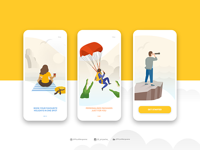 Onboarding - Holiday Booking App adobexd app booking dailyui ecommerce experience holiday illustration onboarding ui userexperience userinterface ux vector