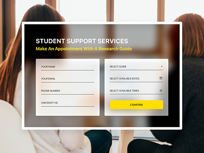 Appointment Form - Student Services adobexd appointment contact form dailyui sketch student ui university userexperience userinterface ux webdesign website
