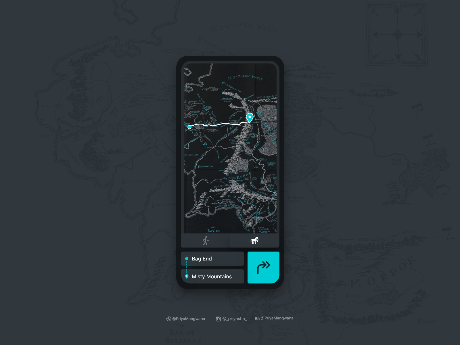 Map User Interface - Dark Mode by Priya Mangwana on Dribbble