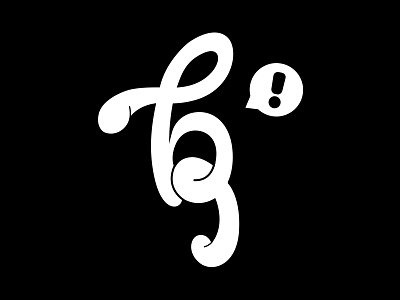 The "B" black calligraphy invite lettering typography