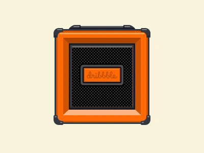 Dribbble-Loudspeaker box clean dribbble icon machine orange player speaker ui