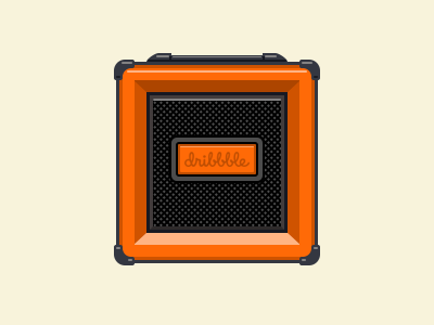 Dribbble-Loudspeaker box clean dribbble icon machine orange player speaker ui