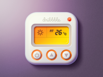 Temperature controller clean dribbble icon machine on off ui