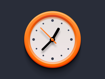 Clock clock dribbble icon ios orange psd simple ui
