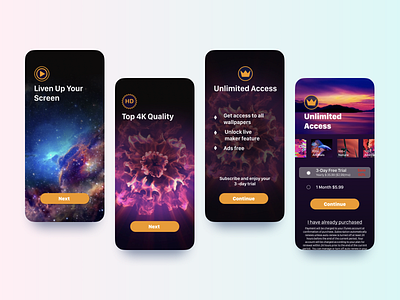 Live Wallpapers Onboarding live onboarding ui ux wallpapers