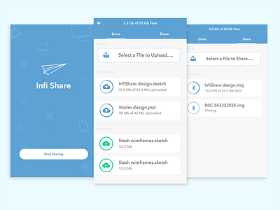 InfiShare - Cloud Storage and Data Transfer App Concept