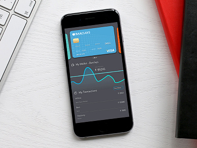 Wallet One Concept app card creative finance management market money ui wallet
