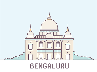 BLR bangalore bengaluru city flat illustration illustrator ui