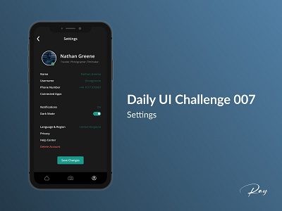Daily UI Challenge 007 - Settings 100 days challenge app design ui ux