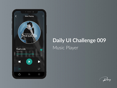 Daily UI Challenge 009 - Music Player 100 days challenge app design ui ux