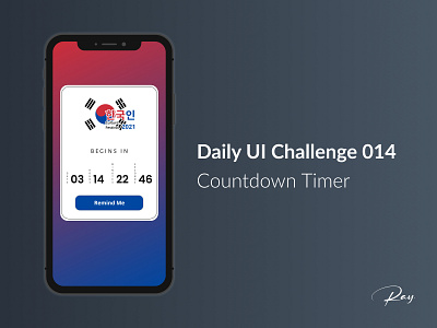 Daily UI Challenge 014 - Countdown Timer 100 days challenge app design ui