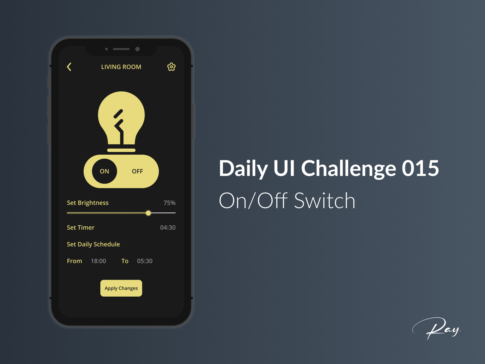 Daily UI Challenge 015 - On/Off Switch by Rayhan Monaz on Dribbble