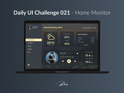 Daily UI Challenge 021 - Home Monitoring Dashboard 100 days challenge app design ui ux
