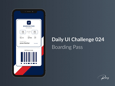 Daily UI Challenge 024 - Boarding Pass 100 days challenge app design ui ux