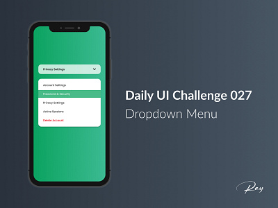 Daily UI Challenge 027 - Dropdown Menu 100 days challenge app design ui ux website