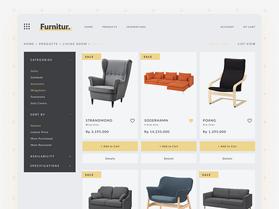 Furniture Marketplace Catalogue design furniture marketplace product ui ux website